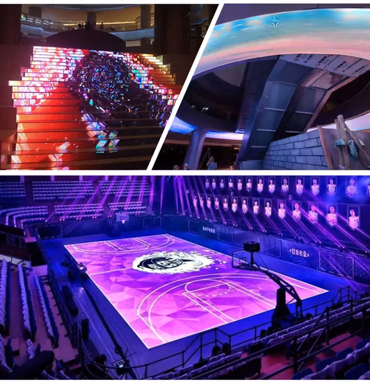 ターミナルビル フレキシブル OLED スクリーン P1.25 P1.5 LED ディスプレイ フレキシブル